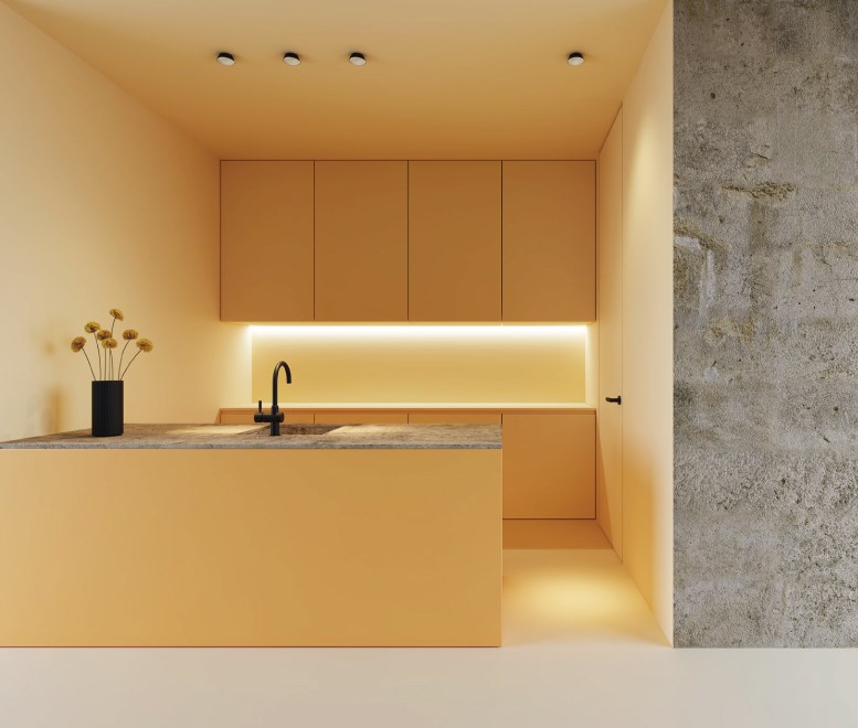 Smart lighting used in modern kitchen