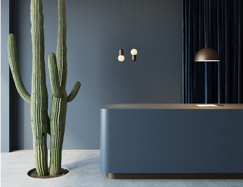 Smart lighting used at a reception desk