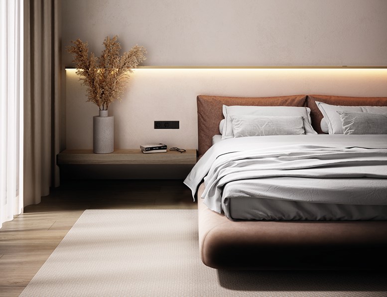 Smart lighting used in bedroom
