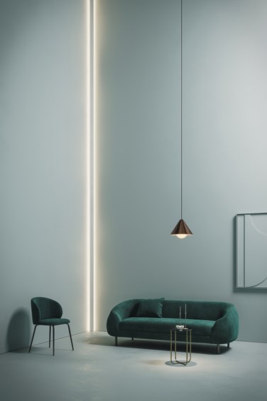 Linear wall lighting in living room
