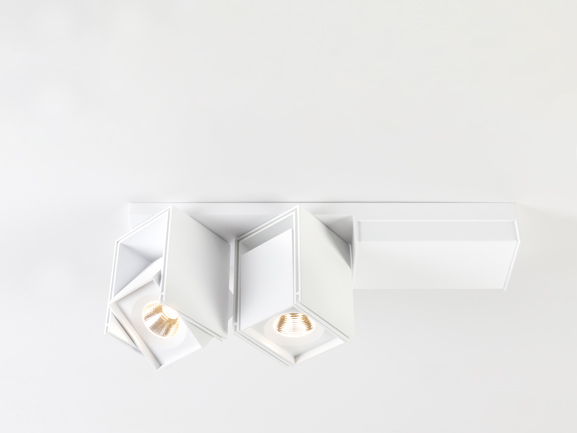 White ceiling square recessed lighting in livingroom