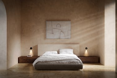 Wall lighting next to bed