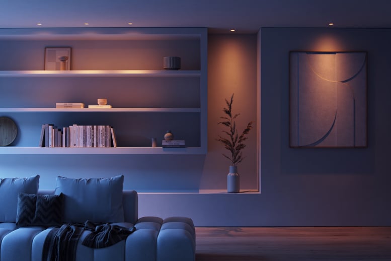 Tetrix Frame Recessed Trimless in living room