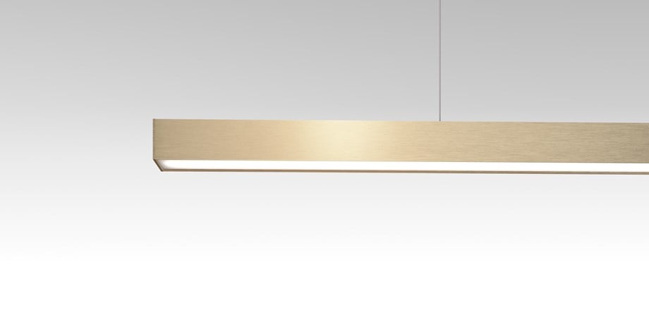 Brushed anodized champagne suspended profile system