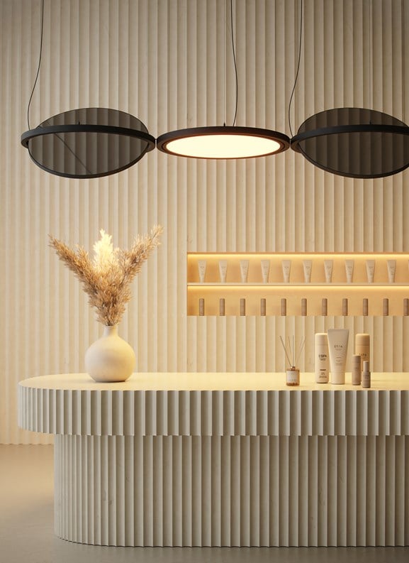Suspended lighting in retail
