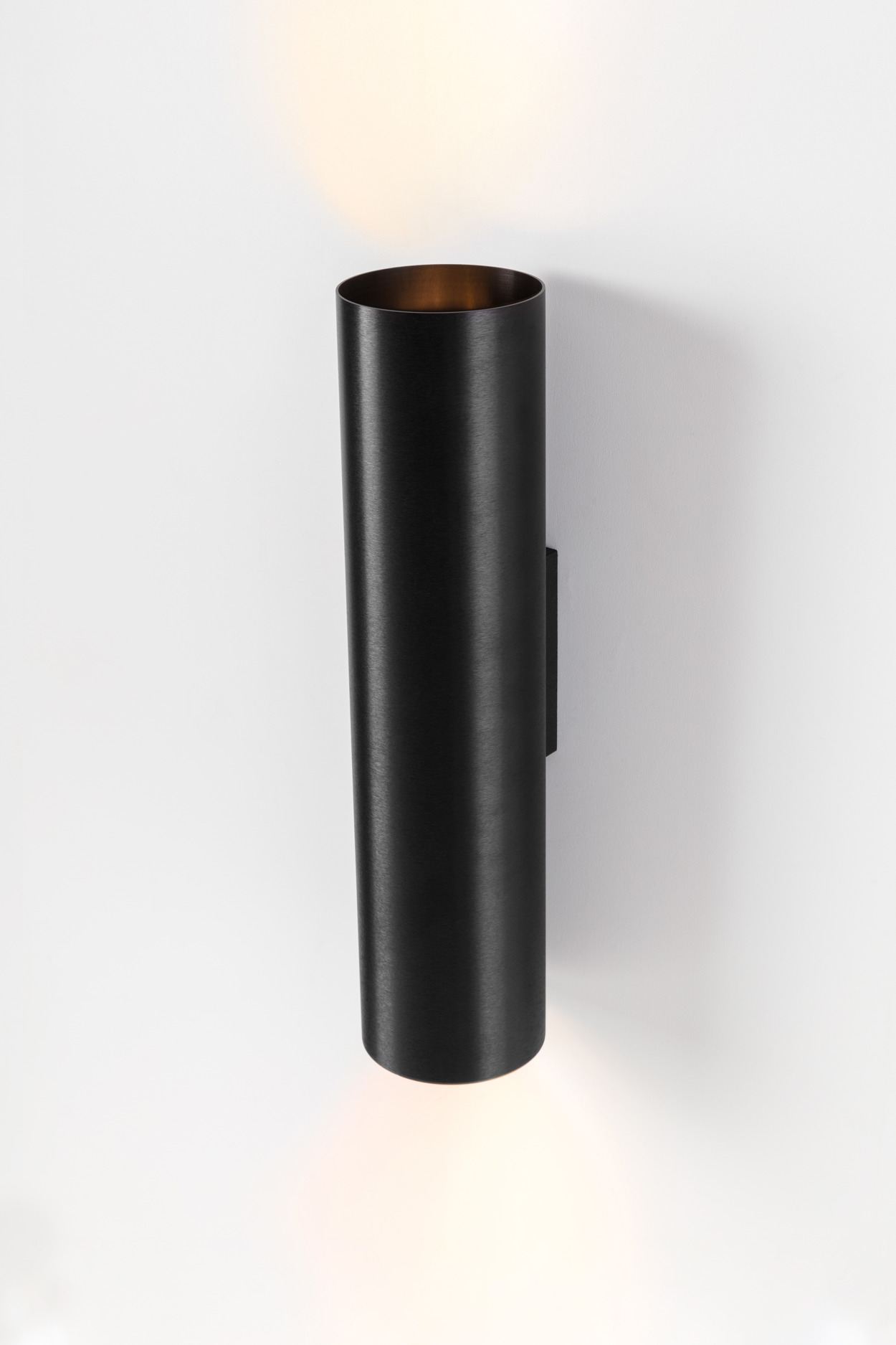 Nude wall up down lighting black brushed anodised