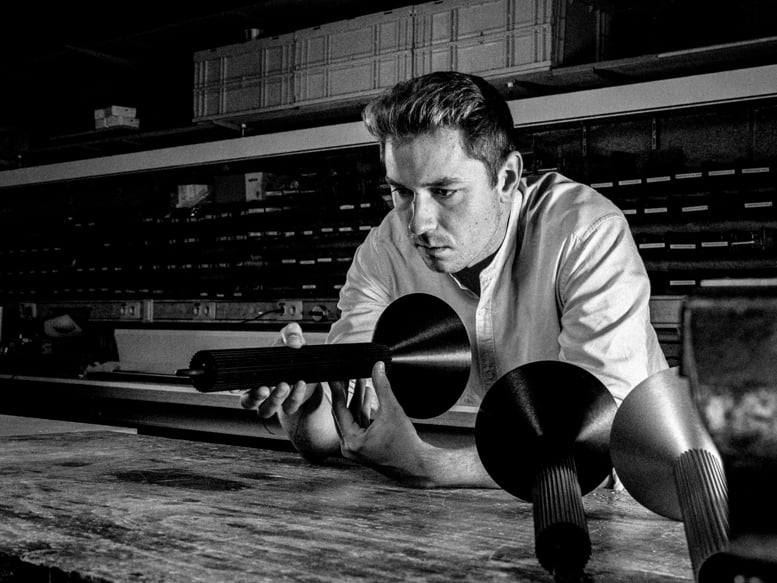 engineer with extruded pendant luminiare