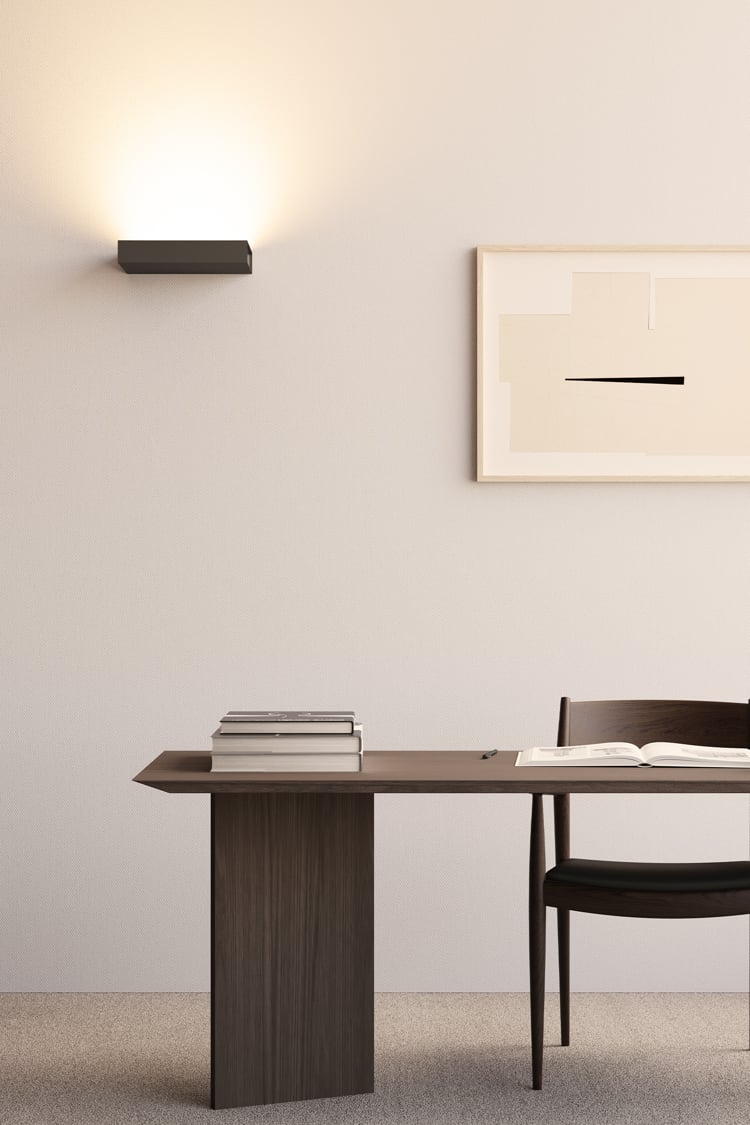 Modern architectural wall lighting in a workspace environment