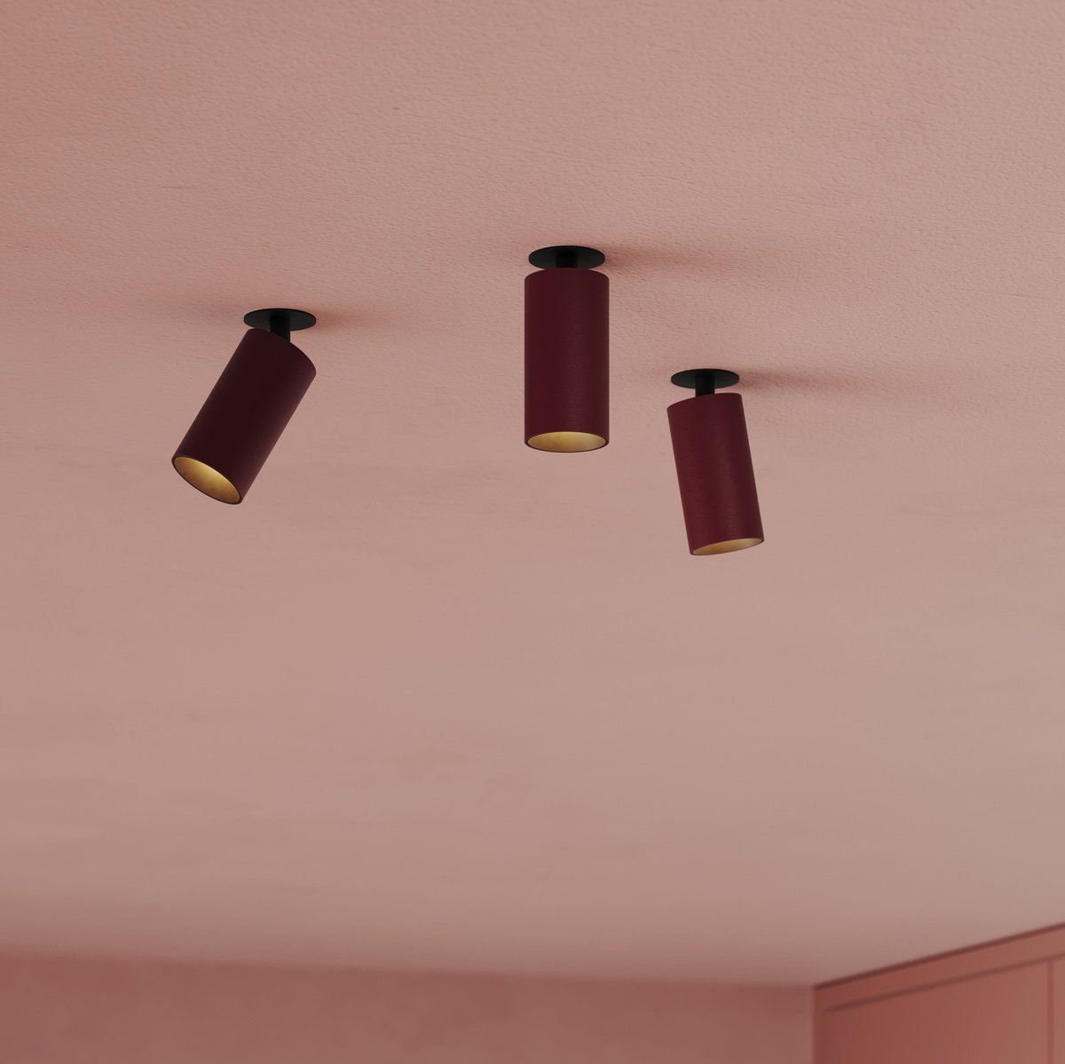 Colourful adjustable ceiling lighting