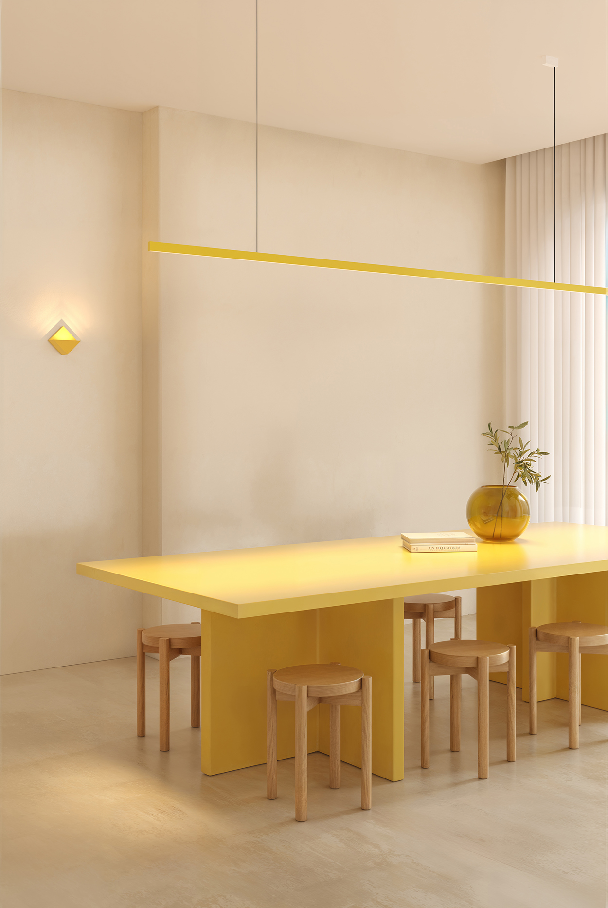SLD20 above dining table in hospitality setting in custom ral colour