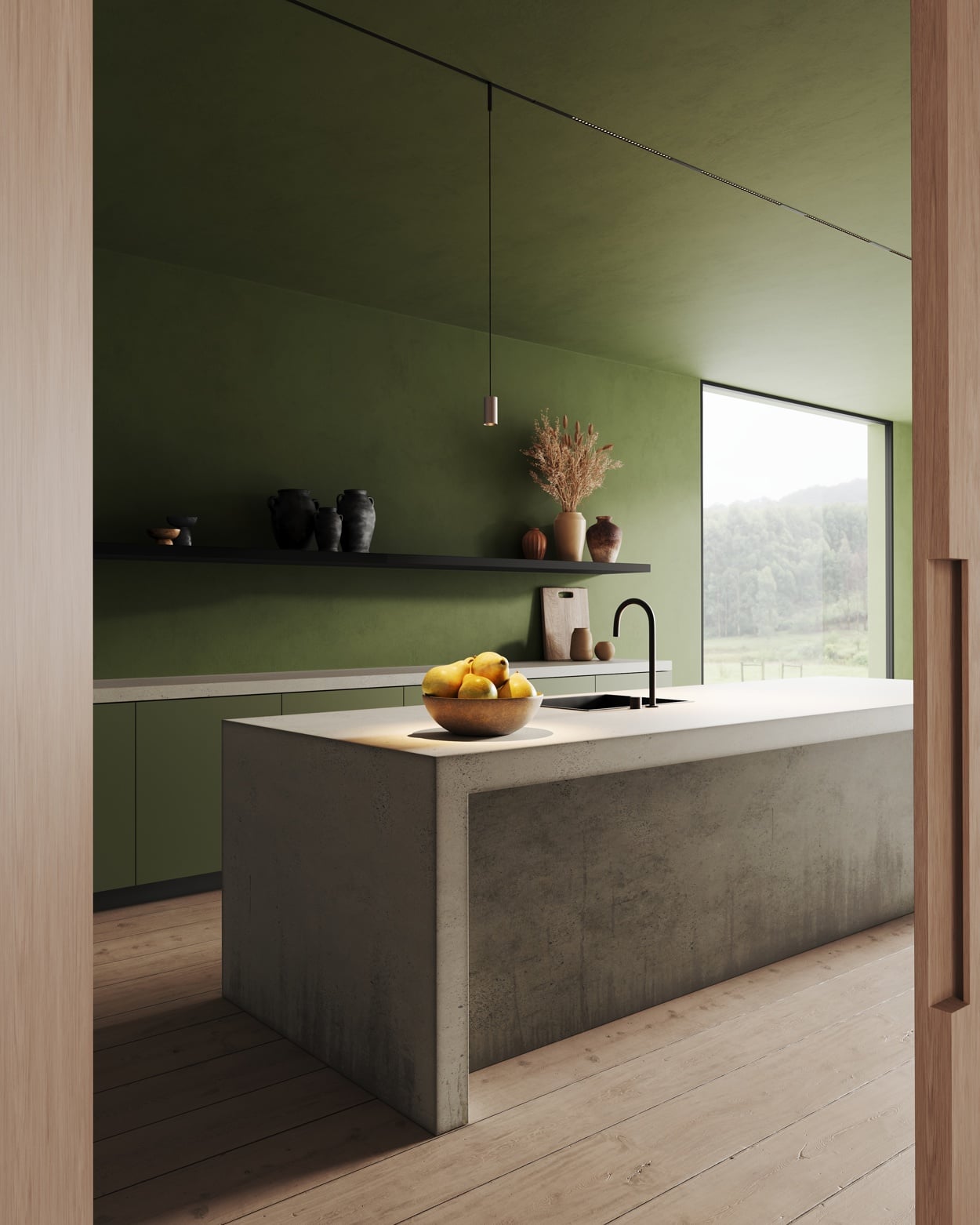 Pista Track 48V Recessed Trimless with Pista linear spots above kitchen
