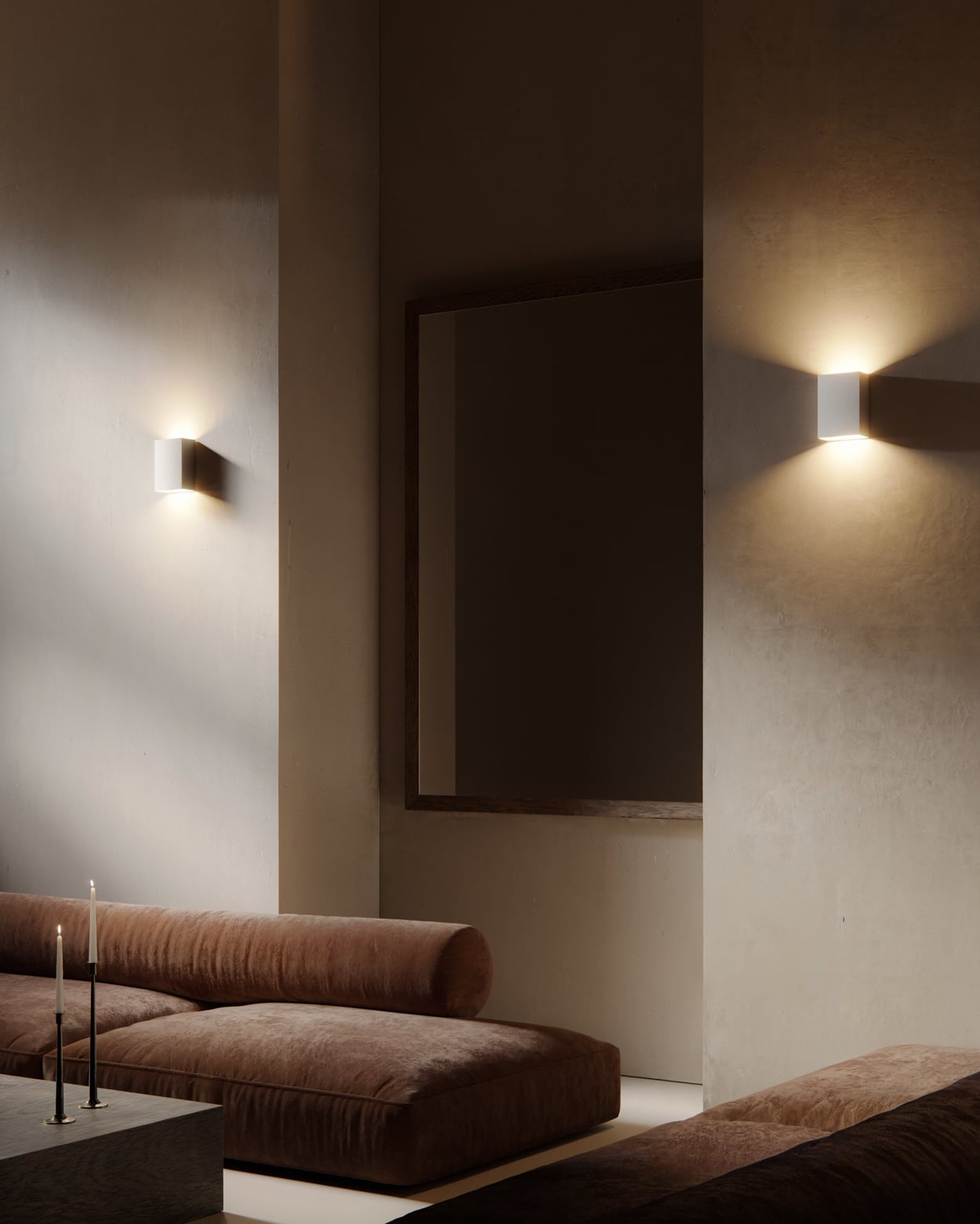 Sulfer Wall in living room in residential setting in the colour Silver Bronze Brushed Anodised