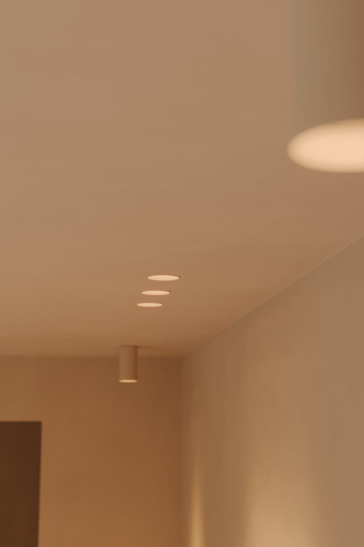 Tetrix Tube Surface & Tetrix Recessed in custom colour in living room setting