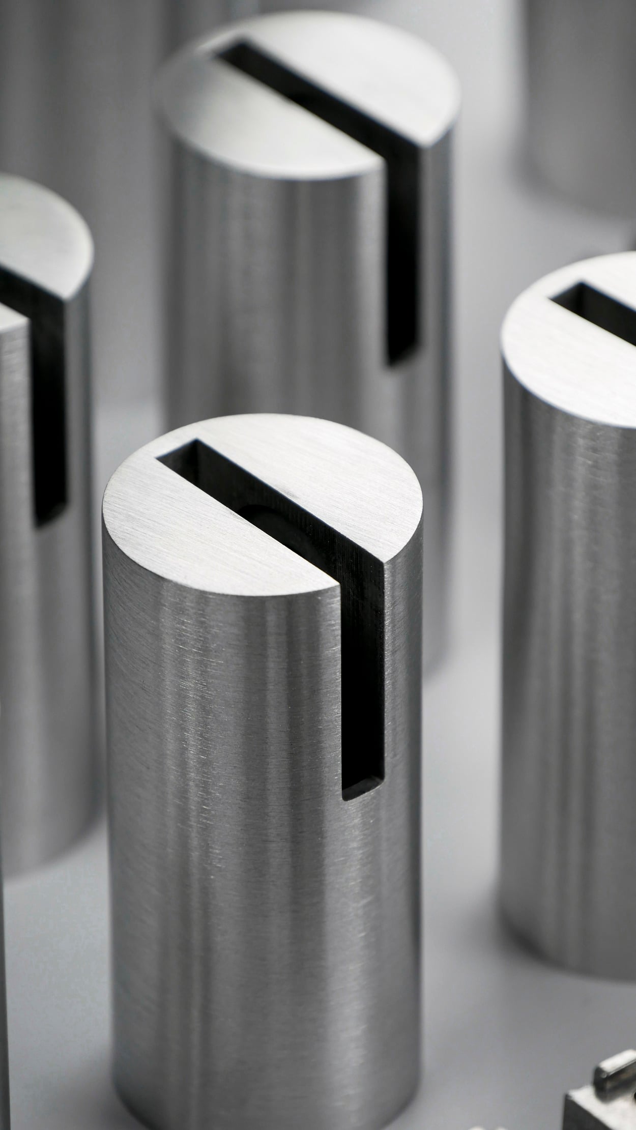 Passage detail of the hinge in aluminium