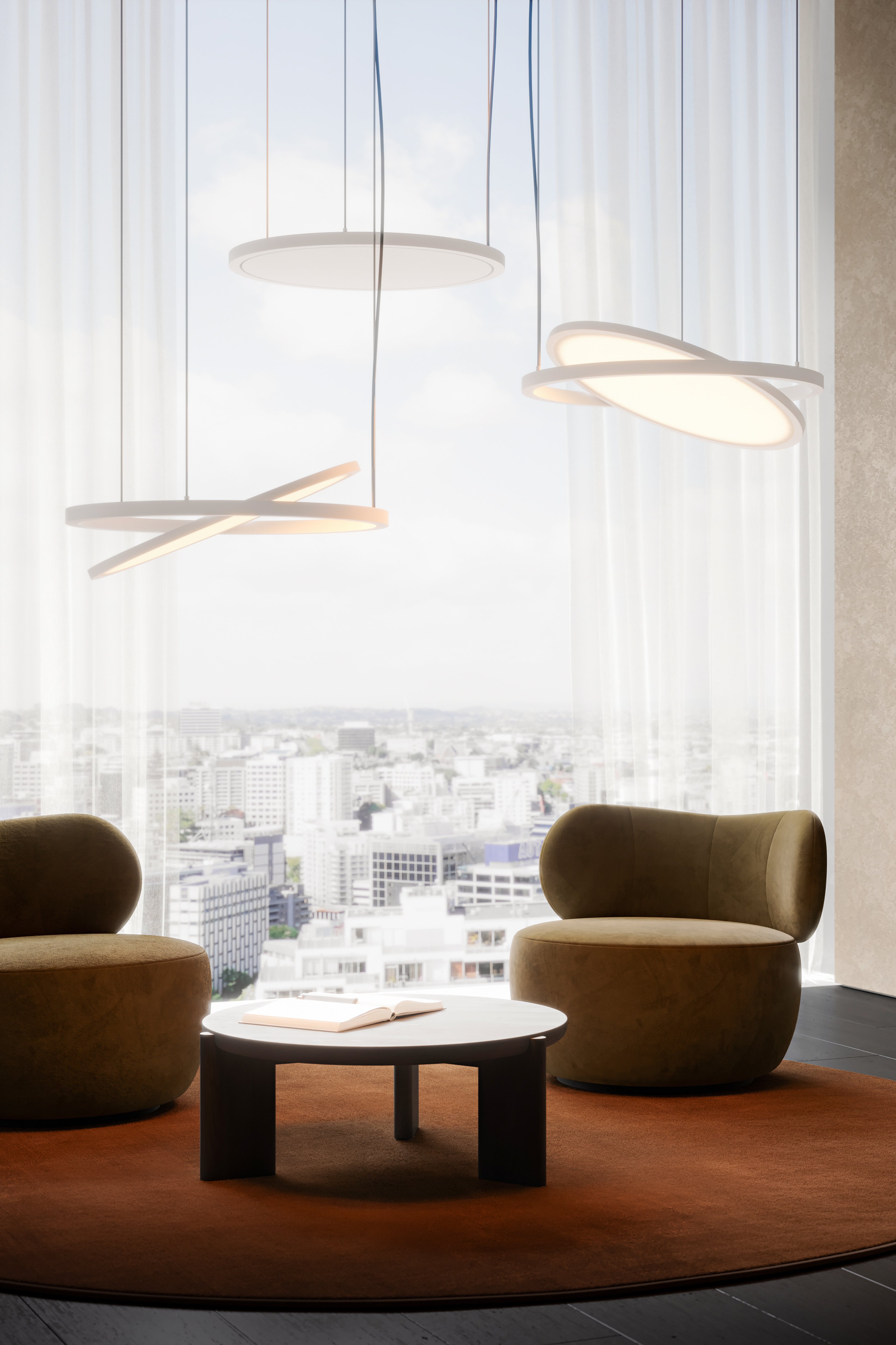 Geometry Suspended Adjustable White Structure