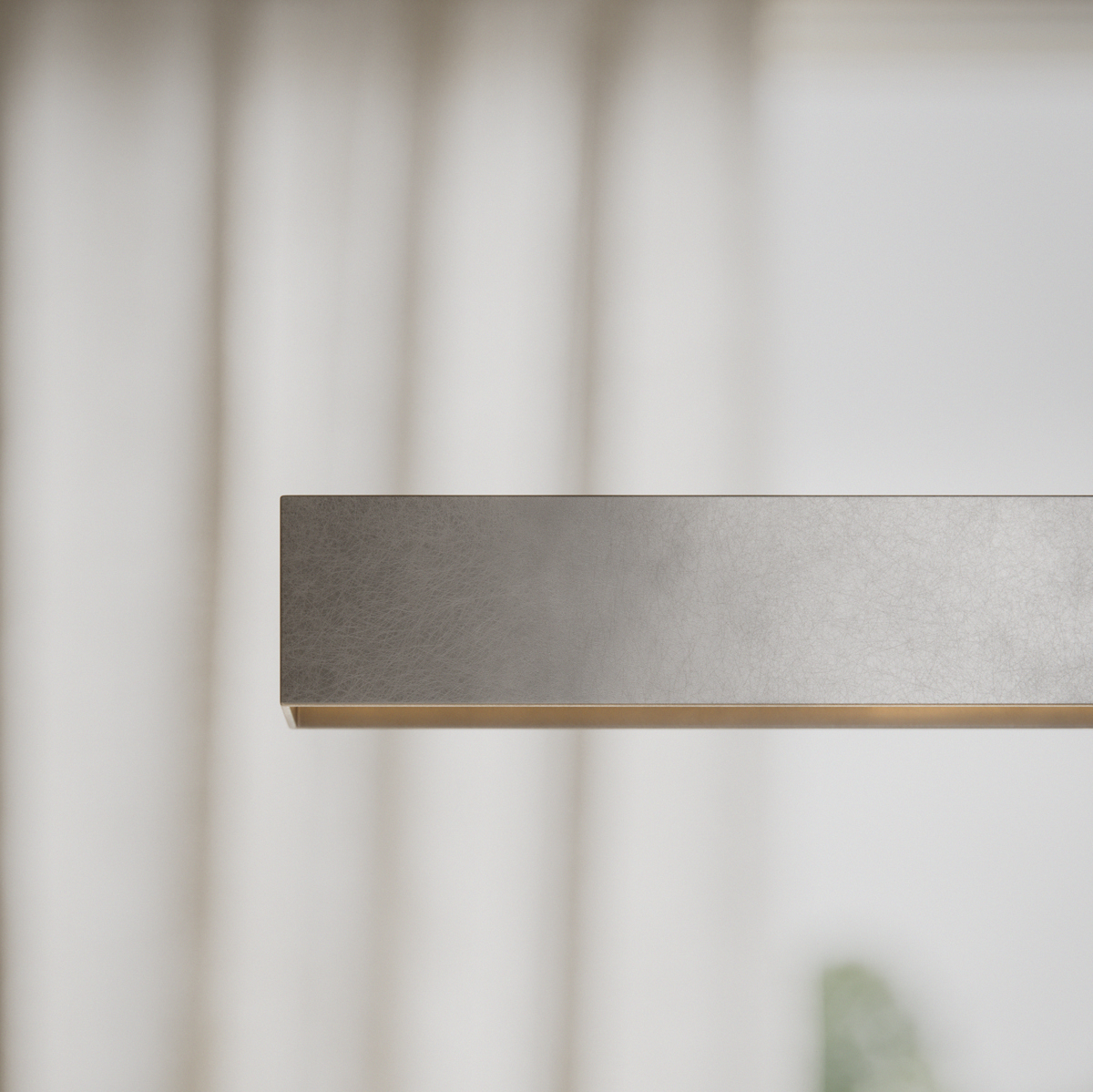 SLD20 Aluminium Silk Brushed detail image above kitchen island