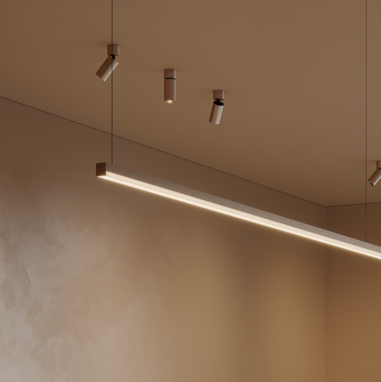 SLD25 linear made to measure lighting silver bronze brused anodised