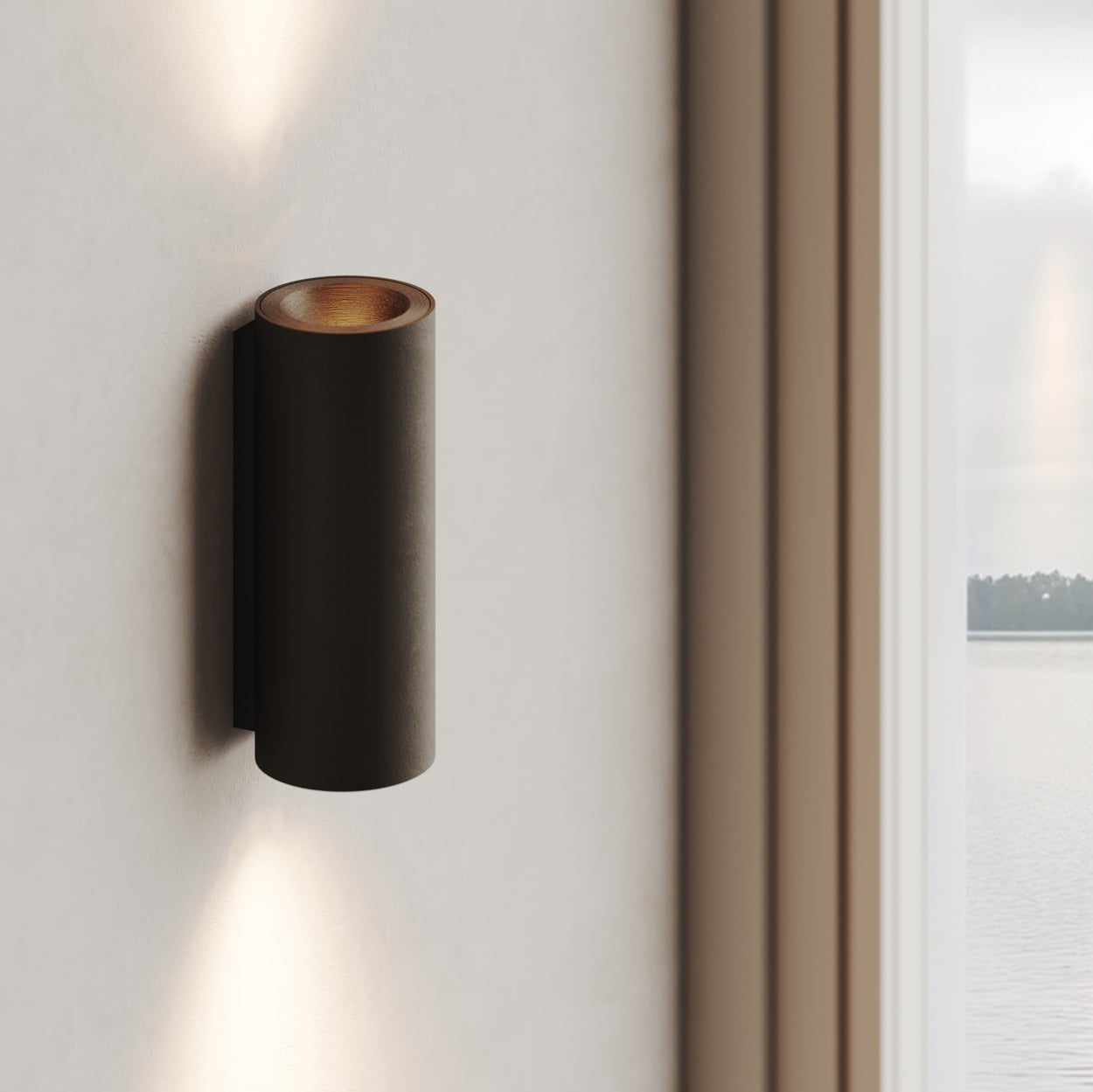 smart tube wall lighting black structure with Smart lotis recessed bronze brushed anodised