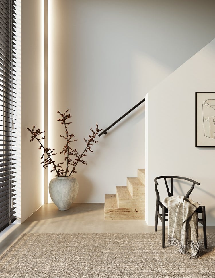 Linear horizontal lighting in living room