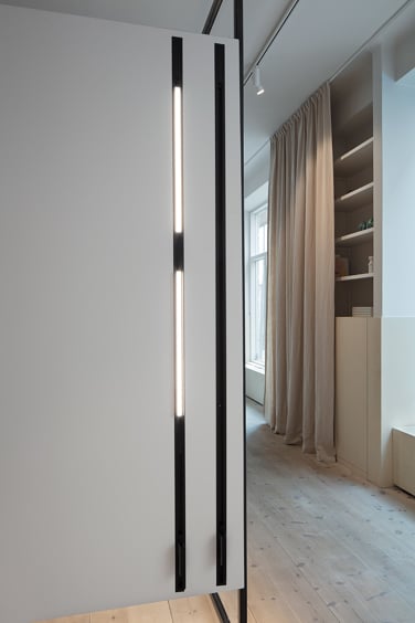 Black linear wall lighting