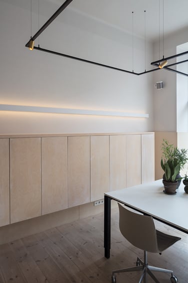 Linear lighting in office