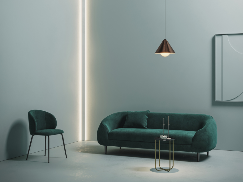 Wall corner lighting in a modern interior